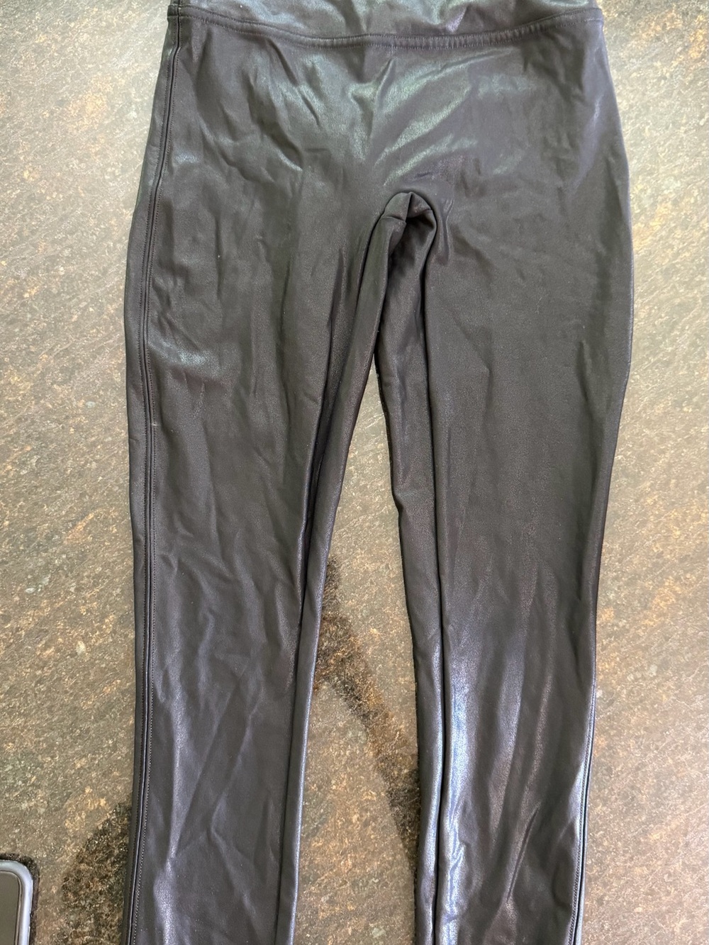 Girls Black Faux Leather Pants - Sleek Stretch Fit
